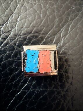 Gummy Bear Couple Stainless Steel Italian Charm Link